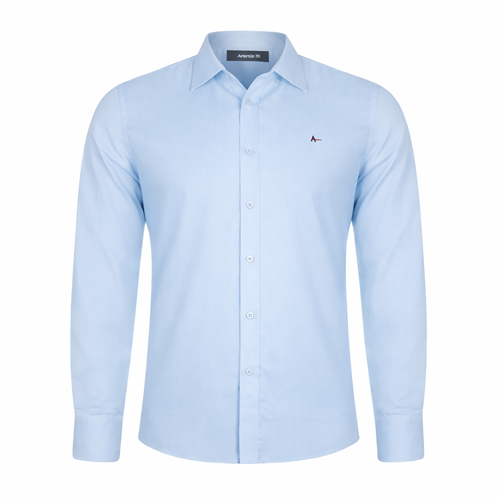 Camisa Social Slim Fit Aramis Masculina Algodão Egípcio Azul Claro