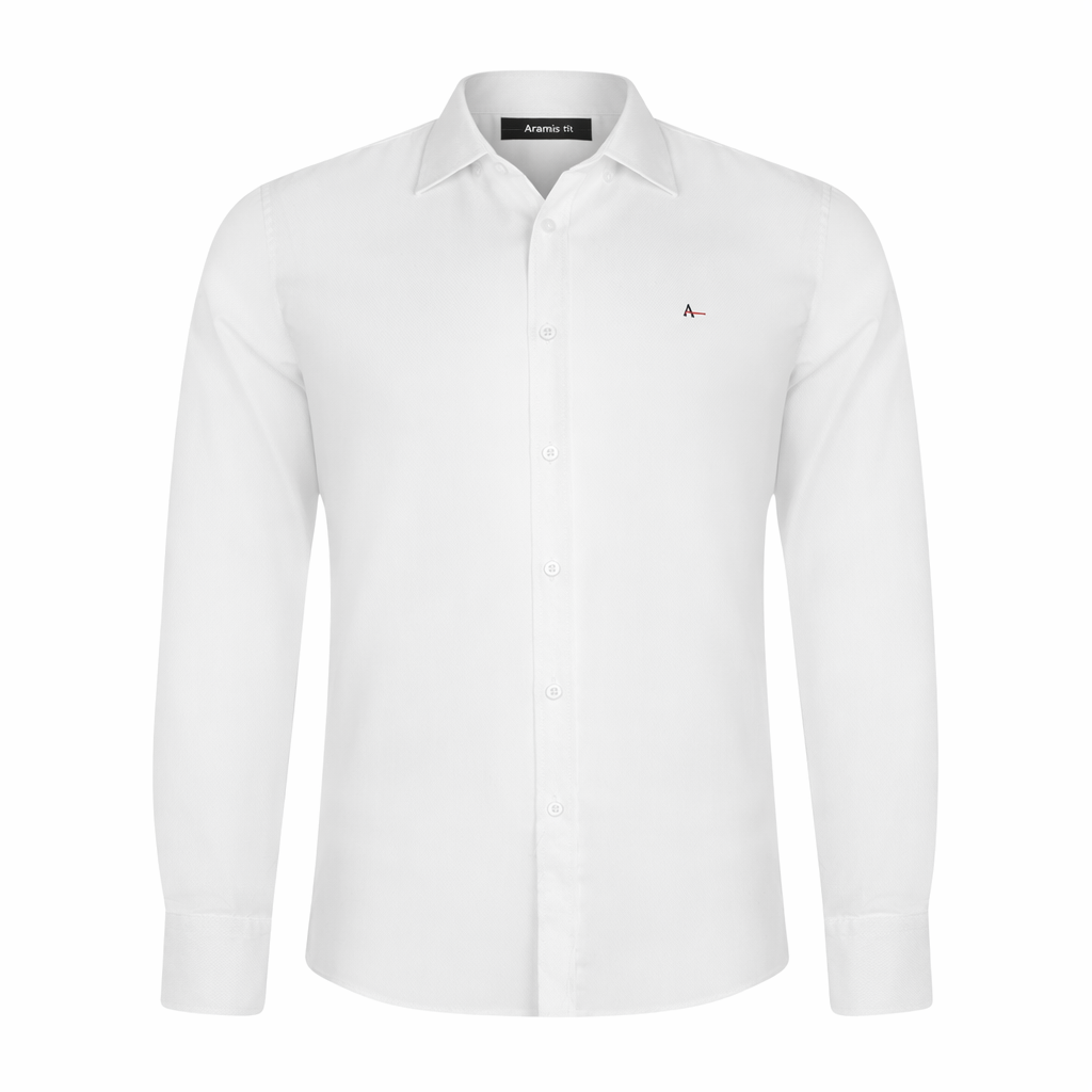 Camisa Social Slim Fit Aramis Masculina Algodão Egípcio Premium Branca