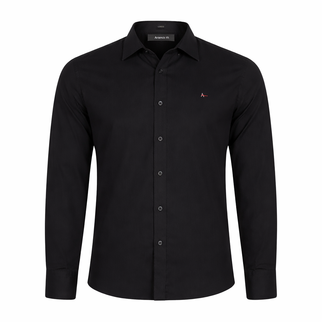 Camisa Social Aramis Manga Longa Algodão Egípcios Preta