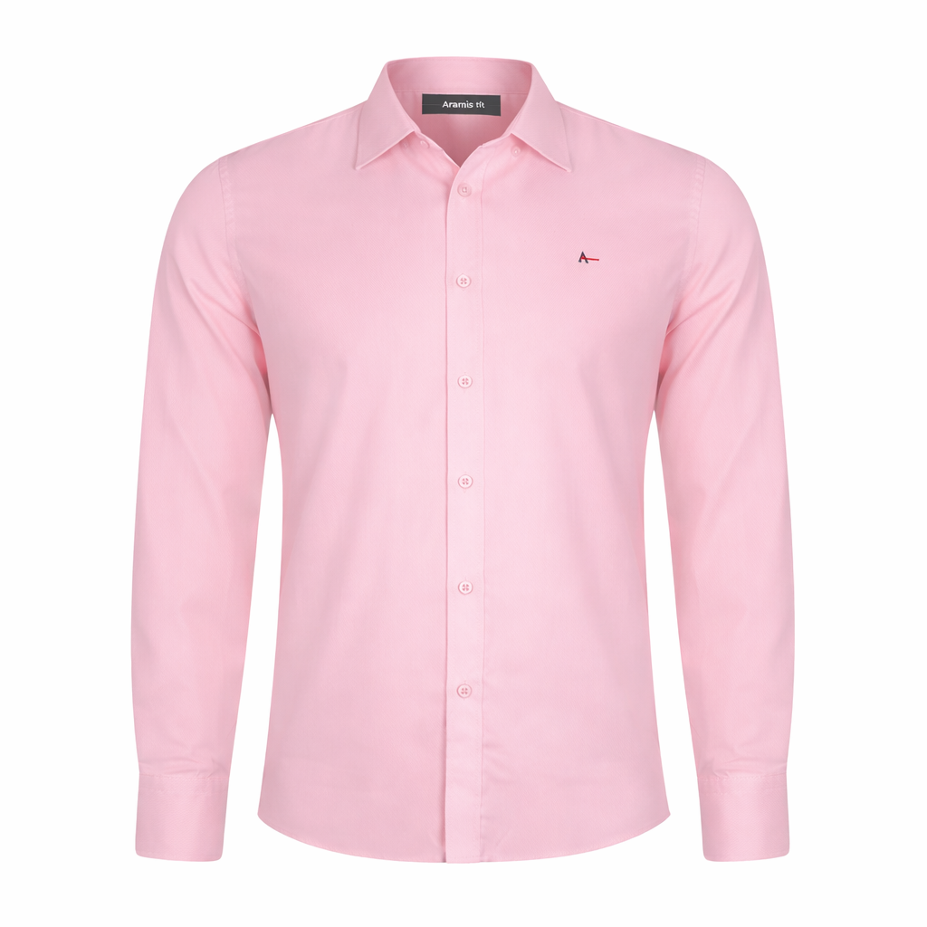 Camisa Social Aramis Manga Longa Algodão Egípcios Rosa